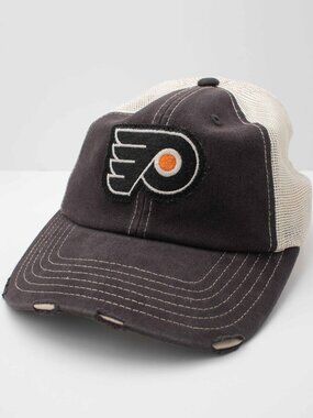 NHL Dad Hat Philadelphia Flyers Embroidered Distressed Vintage Mesh Snapback